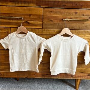 NWT Colored Organics Kids Cream T-Shirts and Sweatshirt